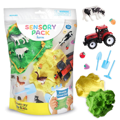 Creativity for Kids Sensory Pack: Farm Sensory Toys for Toddlers 3-4+ Pretend Play Farm Animals Toys for Kids Toddler Travel Toys and Activities
